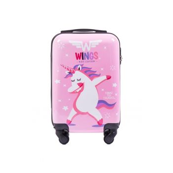 Troler Cabina - Policarbonat - 4 Roti - WKIDS - 50 cm - Imprimeu Unicorn