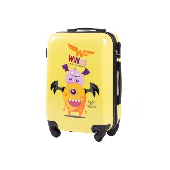 Troler Cabina - Policarbonat - 4 Roti - WKIDS - 55 cm - Imprimeu Monster