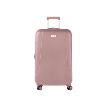 Troler Mare - Policarbonat/ABS - 4 Roti Duble - OKOBAN - cifru TSA - SKYHOPPER - 78.5 cm - Rose