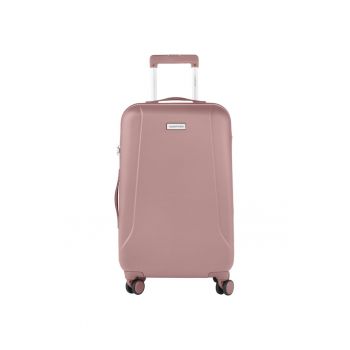 Troler Mediu - Policarbonat/ABS - 4 Roti Duble - OKOBAN - cifru TSA - SKYHOPPER - 68.5 cm - Rose