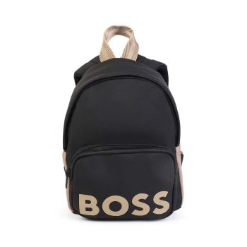 BOSS ghiozdan copii culoarea negru, mic, cu imprimeu, J51605