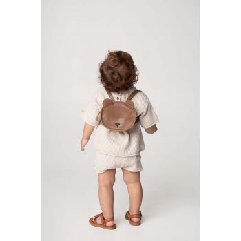 Donsje rucsac din piele pentru copii Kapi Classic Backpack Bear culoarea maro, mic, 5005003