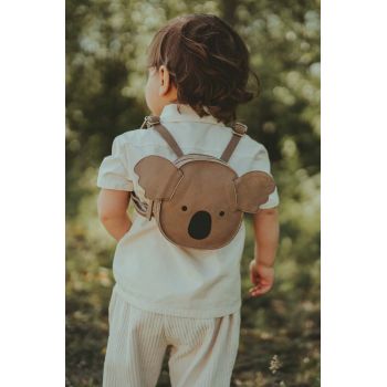 Donsje rucsac din piele pentru copii Kapi Classic Backpack Koala culoarea bej, mic, neted, 5005006