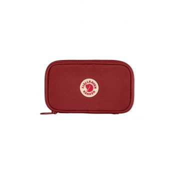 Fjallraven portofel Kanken Travel Wallet culoarea bordo, F23781.326 de firma original