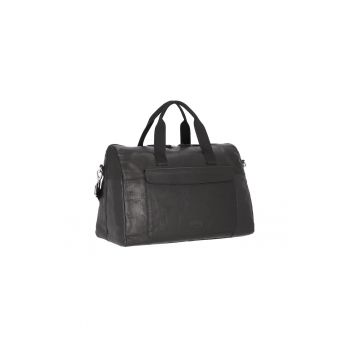 Geanta de voiaj unisex din piele naturala - KD1093-03 - 49 x 25 x 31 cm - neagra