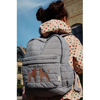 Konges Sløjd ghiozdan copii JUNO QUILTED BACKPACK MIDI mare, cu imprimeu, KS101249