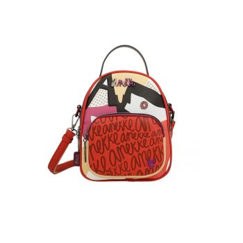 Mini rucsac pentru femei - Piele ecologica - Hollywood - 19x23x7 cm - multicolor