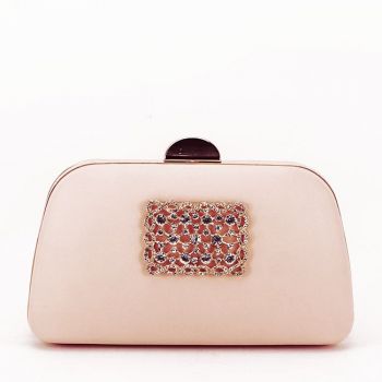 Clutch decorat cu brosa B-LK5672 06 Roz