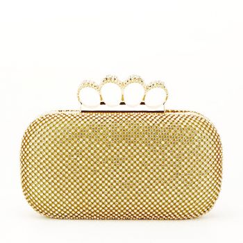 Clutch elegant decorat cu pietre B-2016-5 05 Auriu