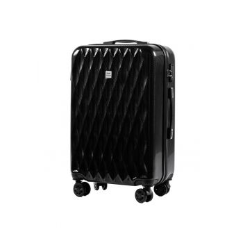 Troler Mediu - PC 190 - 66 cm - 4 Roti Duble - Cifru TSA - Policarbonat - Negru