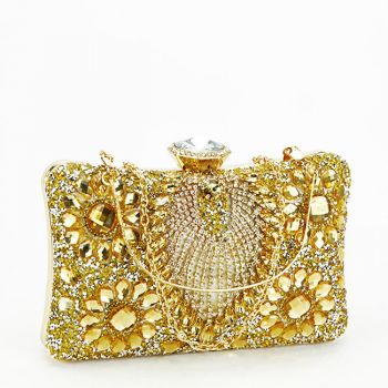 Clutch elegant decorat B-BYH826 05 Auriu