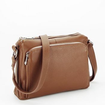 Geanta crossbody din piele naturala B-8981 124 Camel