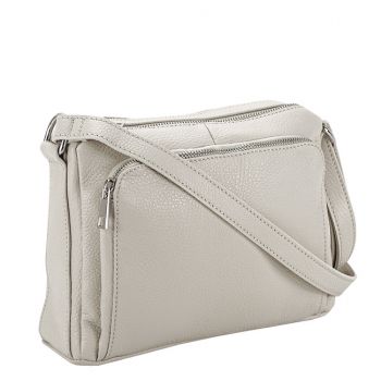 Geanta crossbody din piele naturala B-8981 124 gri