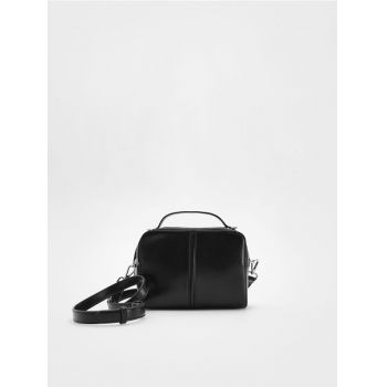 Reserved - LADIES` HANDBAG - negru