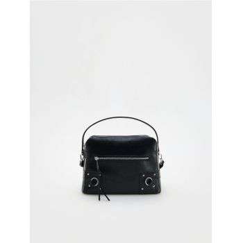 Reserved - LADIES` HANDBAG - negru