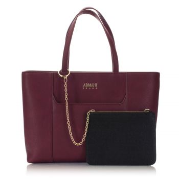 Burgundy shopper bag