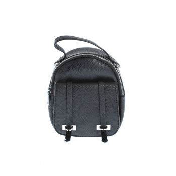 Rucsac mini negru cu buzunar frontal