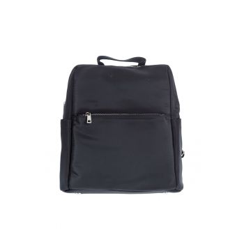 Rucsac negru tip satchel cu buzunar frontal