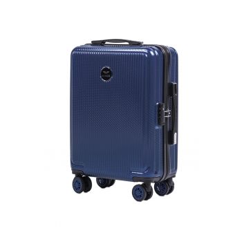 Troler Cabina - PC 565 - 55 cm - 4 Roti Duble - Cifru TSA - Policarbonat - Bleumarin