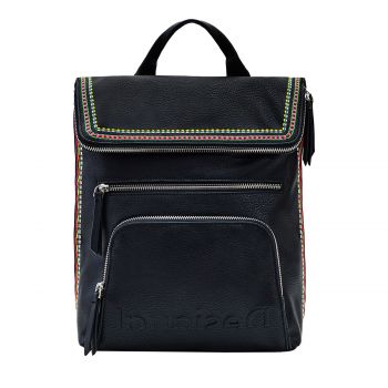 Midsize embroidered-flap backpack