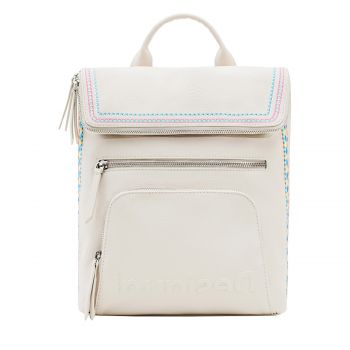 Midsize embroidered-flap backpack