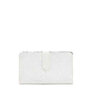 Midsize wallet with embroidered flowers