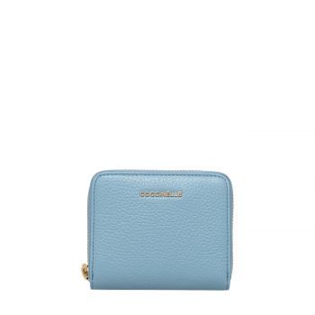 Metallic soft s zip around wallet