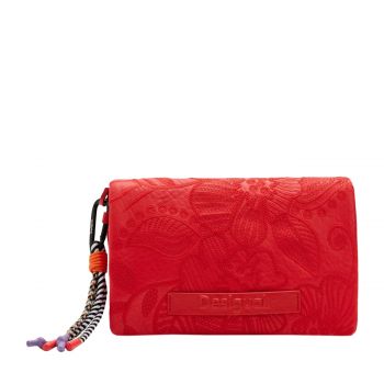 M embroidered floral crossbody bag