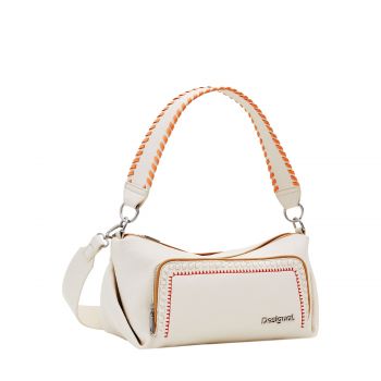 M embroidered shoulder bag