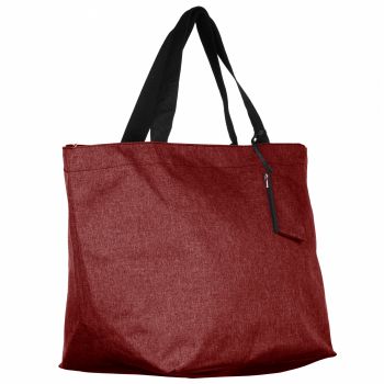 Geanta shopper multifunctionala medie din material textil panzat, bordo