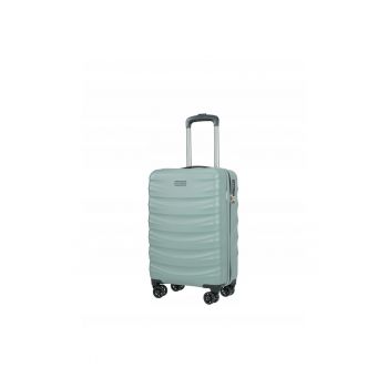 Troler de cabina Valencia - Policarbonat - Verde - 55x35x20cm - Set de 4 roti pivotante