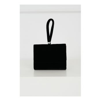 Clutch elegant din catifea negru