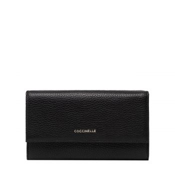 Metallic soft leather wallet noir Metallic soft leather wallet noir