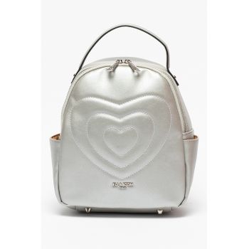 Rucsac de piele ecologica cu aplicatie logo metalica Heart