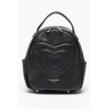 Rucsac de piele ecologica cu aplicatie logo metalica Heart