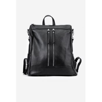 Rucsac negru confectionat din piele texturata