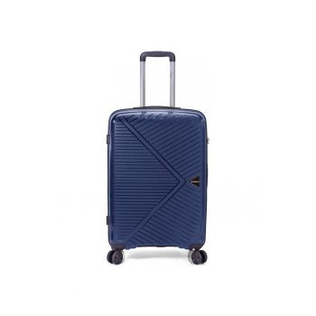 Troler Cabina Extensibil BZ 5710 - Polipropilena - 4 Roti Duble - 56 cm - Bleumarin