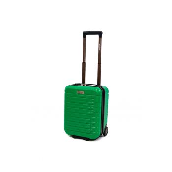 Troler Leaf cu 2 roti - ABS - 40x30x20 cm - Verde