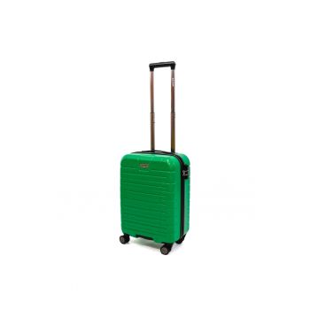 Troler Leaf cu 4 roti duble - ABS - 55x39x23 cm - Verde