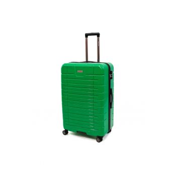 Troler Leaf cu 4 roti duble - ABS - 77x50x30 cm - Verde