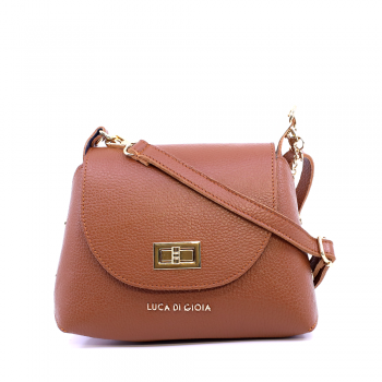 Poșetă crossbody femei Luca di Gioia cognac din piele 144POSP3385CO