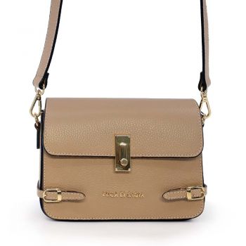 Poșetă crossbody femei Luca di Gioia taupe din piele 144POSP3384TA