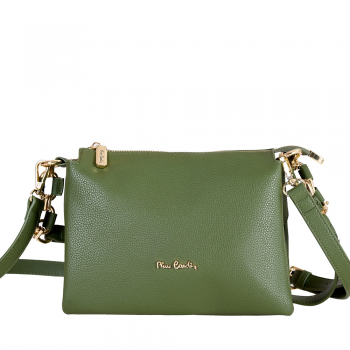 Poșetă crossbody femei Pierre Cardin verde din piele 7POSP55095V