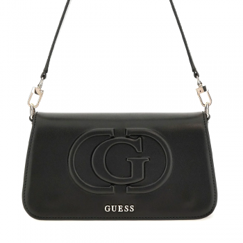 Poșetă satchel femei Guess neagră cu logo frontal 918POSSHWEVG951320N