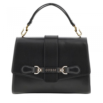 Poșetă satchel femei Guess neagră cu logo frontal 918POSSHWVG9500200N