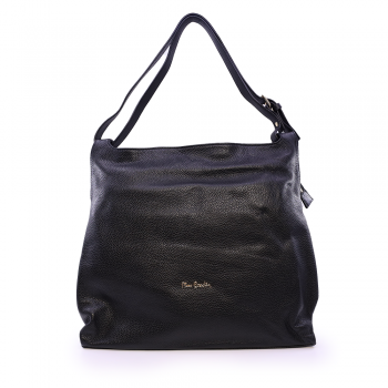 Poșetă satchel femei Pierre Cardin neagră din piele 7POSP55093N