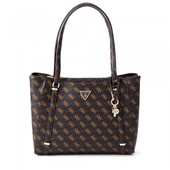 Poșetă shopper femei Guess maro cu brand logo 918POSSHWEQG951023M