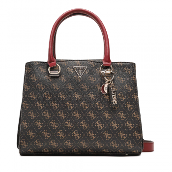 Poșetă shopper femei Guess maro cu brand logo 918POSSHWQL7879250M