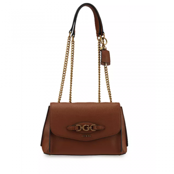 Poșetă tote femei Guess maro cognac cu brand logo 918POSSHWBB9494210CO