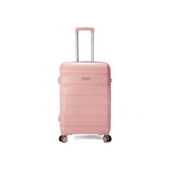 Troler Cabina Extensibil BZ 5750 - Polipropilena - 4 Roti Duble - 55 cm - Coral